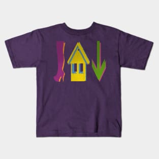 Boots. House. Down. Kids T-Shirt